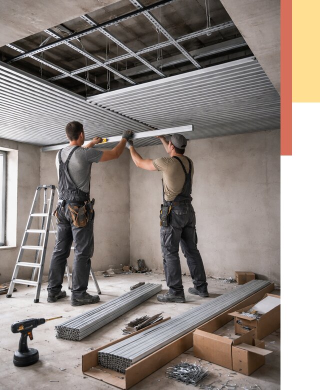 Монтаж реечного потолка в Ставрополе от 4673 руб. под ключ | ОТДЕЛОЧНИК-Ств