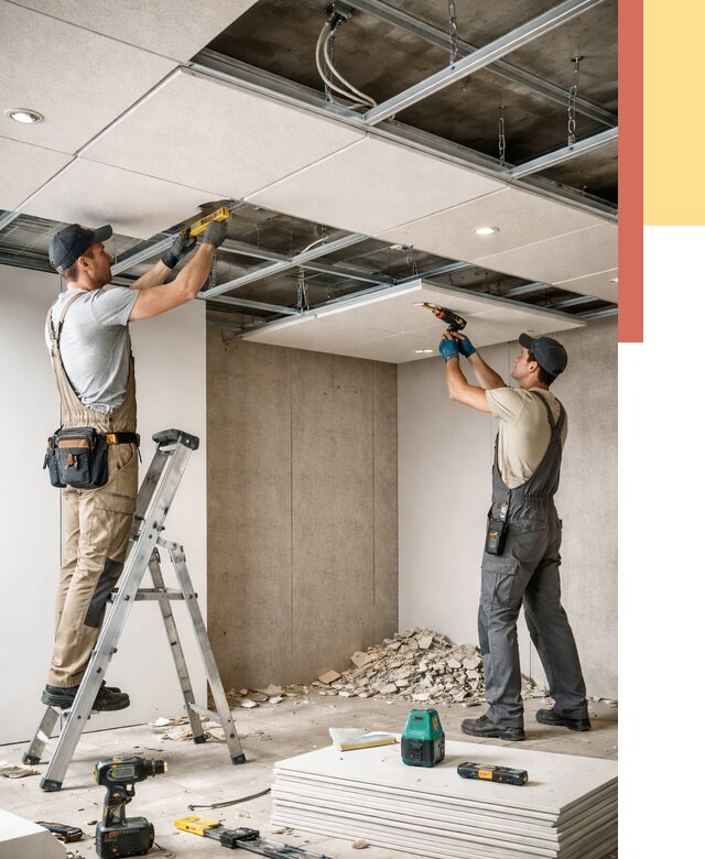 Монтаж акустического потолка в Ставрополе от 6750 руб/м2 — быстро и недорого | ОТДЕЛОЧНИК-Ств