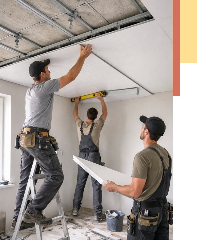 Монтаж потолка из ПВХ панелей в Ставрополе от 3634 руб./м2 — быстро и недорого | ОТДЕЛОЧНИК-Ств