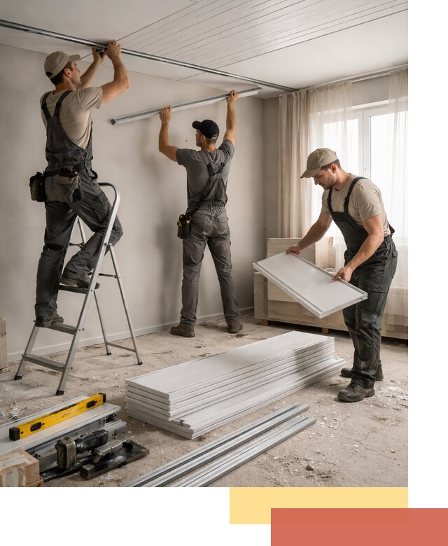 Монтаж потолка из ПВХ панелей в Ставрополе оперативно и качественно