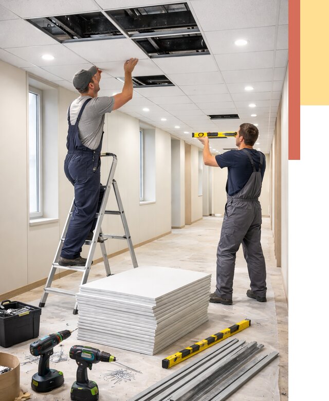 Ремонт потолка Армстронг в Ставрополе от 4673 руб. — быстро и недорого | ОТДЕЛОЧНИК-Ств