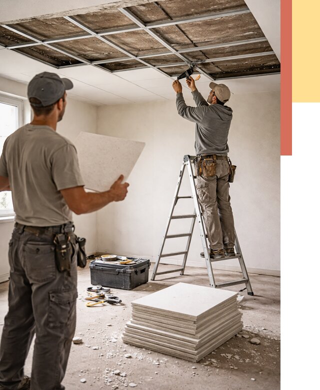 Замена плит подвесного потолка в Ставрополе от 1817 руб. быстро и недорого | ОТДЕЛОЧНИК-Ств
