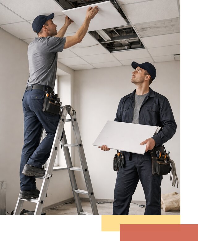 Обслуживание подвесного потолка в Ставрополе — ремонт и чистка