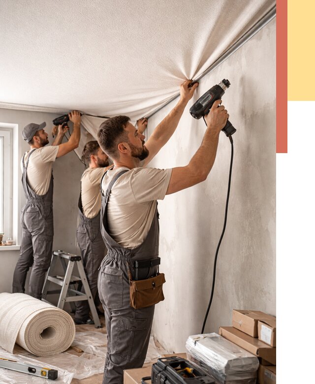 Монтаж фактурного натяжного потолка в Ставрополе от 779 руб. — ОТДЕЛОЧНИК-Ств