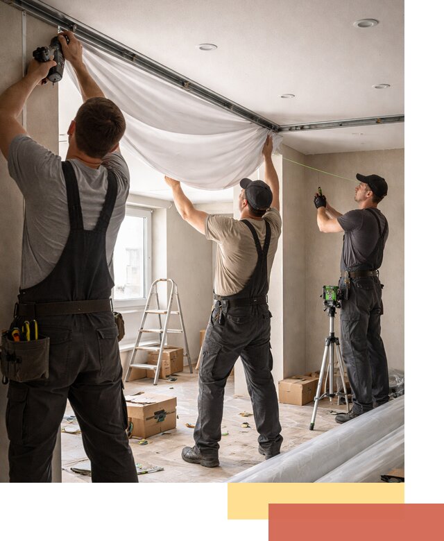 Монтаж парящего натяжного потолка под ключ в Ставрополе