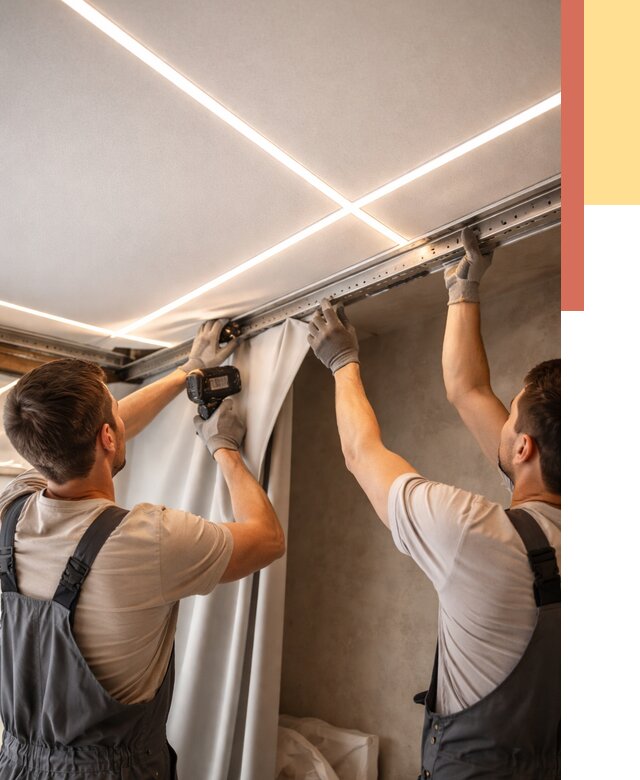 Монтаж натяжного потолка со световыми линиями в Ставрополе от 1246 руб. | ОТДЕЛОЧНИК-Ств