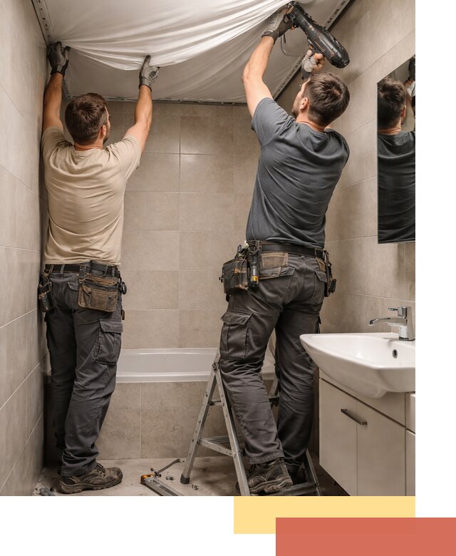 Монтаж натяжного потолка в ванной в Ставрополе быстро и качественно