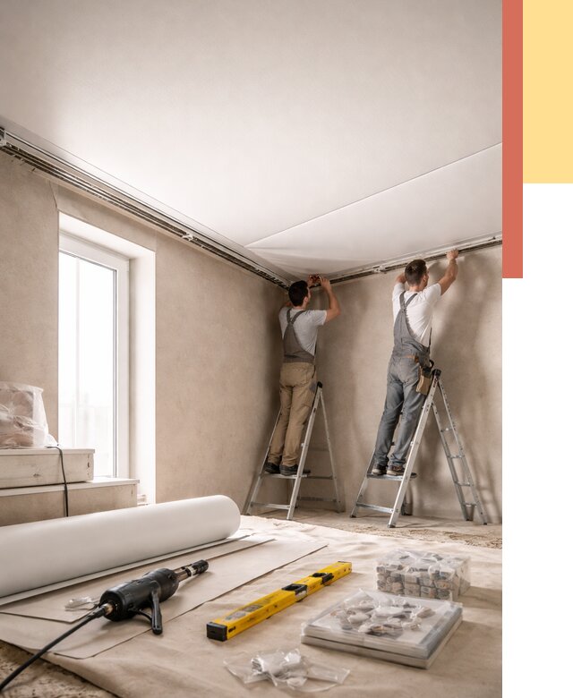 Монтаж натяжного потолка в спальне в Ставрополе от 3946 руб. под ключ | ОТДЕЛОЧНИК-Ств