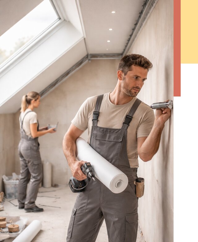 Монтаж натяжного потолка на мансарде в Ставрополе от 3634 руб. | ОТДЕЛОЧНИК-Ств