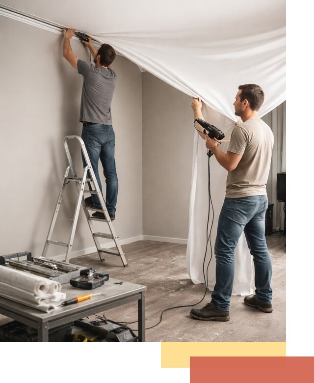 Монтаж натяжного потолка в студии в Ставрополе