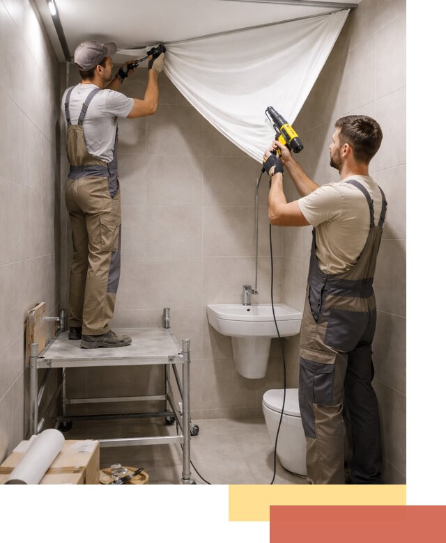 Монтаж натяжного потолка в санузле в Ставрополе