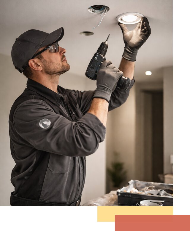 Установка точечных светильников в натяжной потолок в Ставрополе