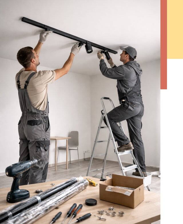 Установка трековых светильников в натяжной потолок в Ставрополе от 4361 руб. | ОТДЕЛОЧНИК-Ств