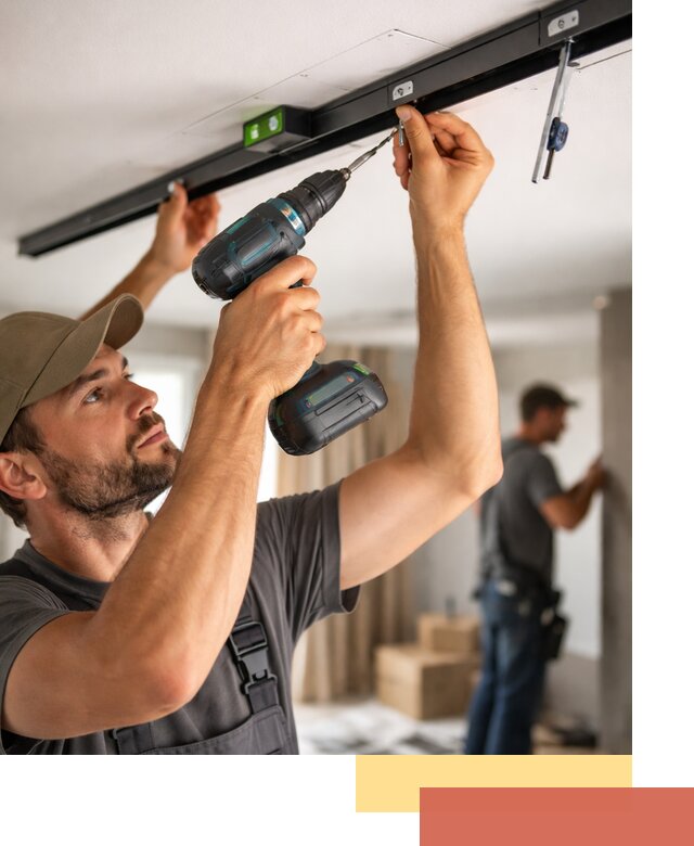 Установка трековых светильников в натяжной потолок в Ставрополе