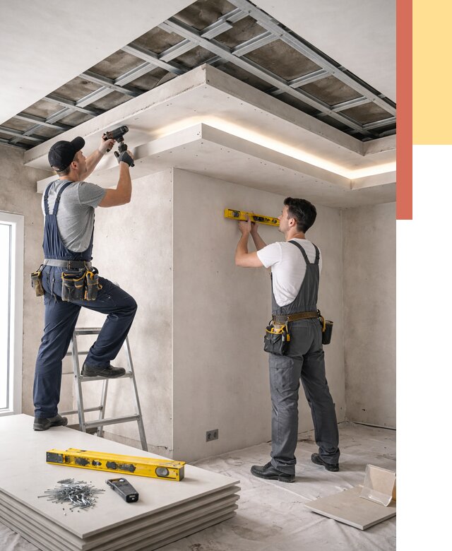 Двухуровневый потолок из гипсокартона в Ставрополе от 1506 руб. под ключ | ОТДЕЛОЧНИК-Ств