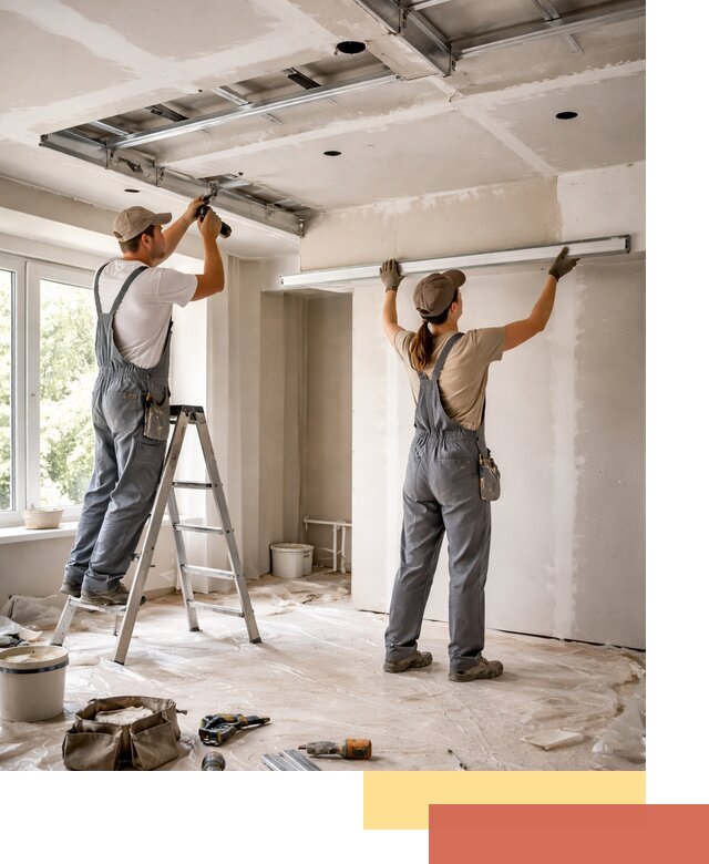 Монтаж многоуровневого потолка из гипсокартона в Ставрополе