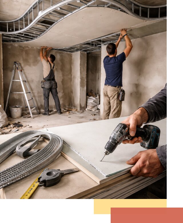 Криволинейный потолок из гипсокартона в Ставрополе — монтаж и отделка