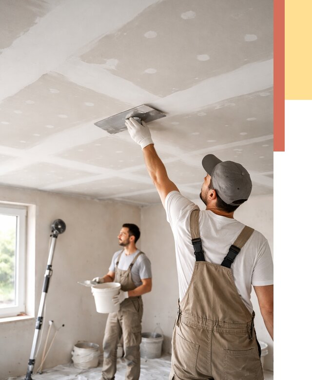 Шпаклевка потолка из гипсокартона в Ставрополе от 3323 руб./м2 — услуги под ключ | ОТДЕЛОЧНИК-Ств