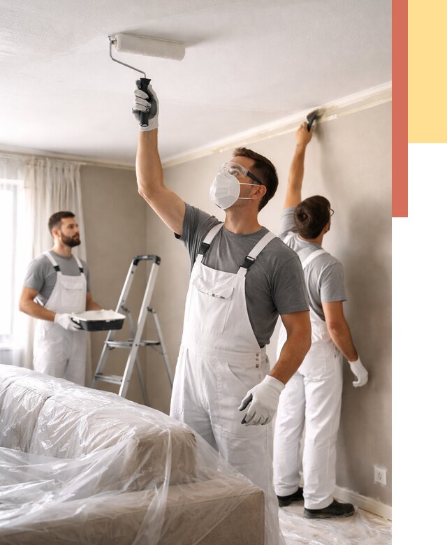 Покраска потолка водоэмельсионной краской в Ставрополе от 2284 руб/м² — услуги под ключ | ОТДЕЛОЧНИК-Ств