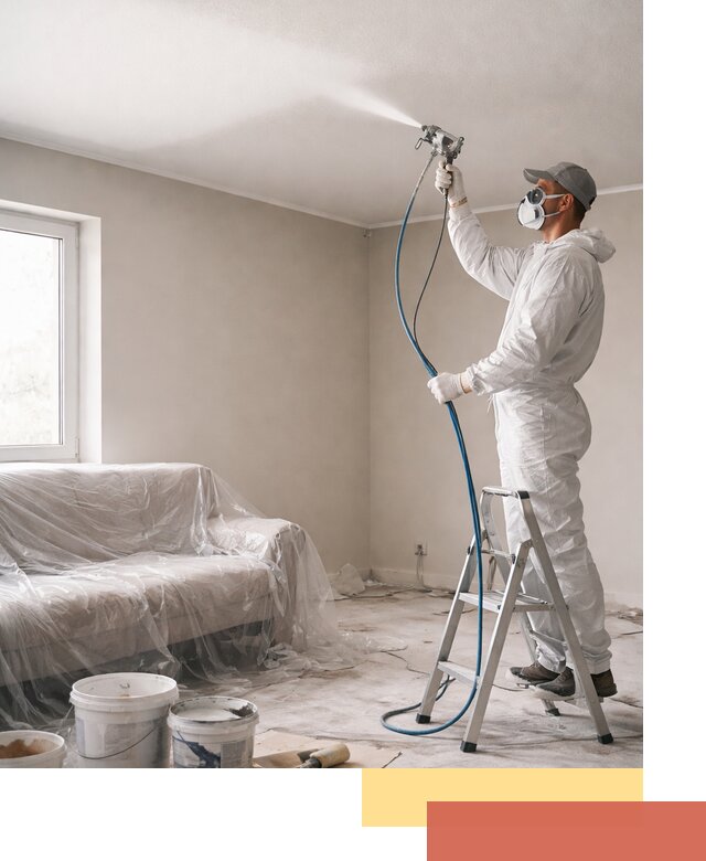 Покраска потолка краскопультом в Ставрополе быстро и качественно