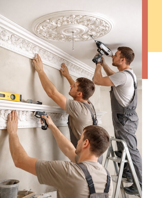 Монтаж лепнины на потолок в Ставрополе от 3323 руб. быстро и недорого | ОТДЕЛОЧНИК-Ств