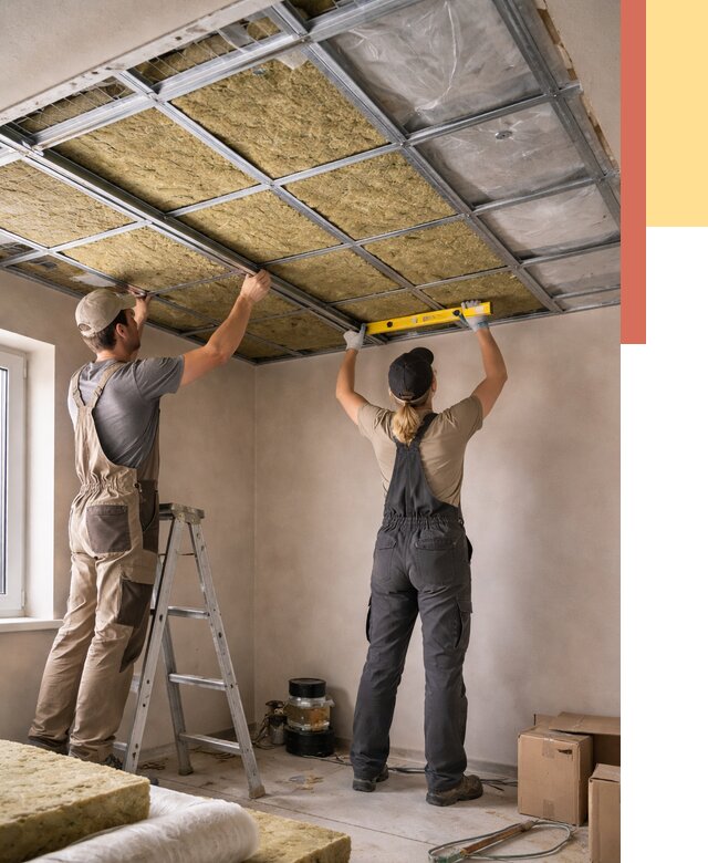 Шумоизоляция потолка в Ставрополе от 1298 руб. под ключ — услуги ОТДЕЛОЧНИК-Ств